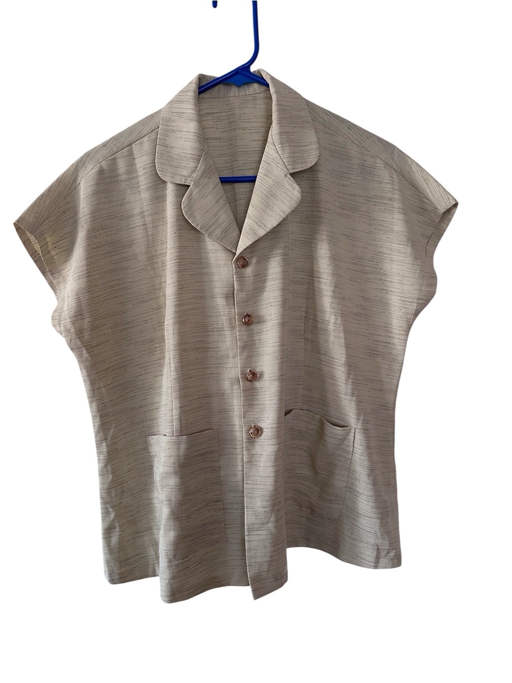 Light Taupe Short Sleeve Button-Down Shirt